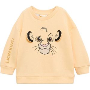 Mango Kids Disney sweater met printopdruk lichtgeel