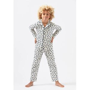 Little Label pyjama met all over print wit/donkerblauw