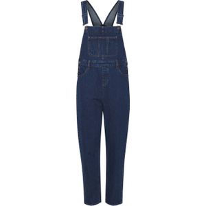 ICHI high waist straight fit tuinbroek IHCAMRYN medium blue denim