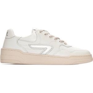 HUB Court leren sneakers wit/zilver