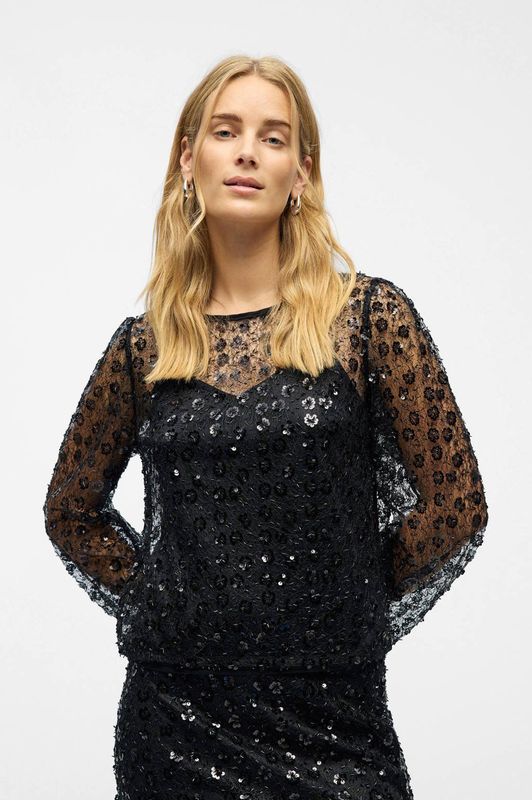 OBJECT - Blouse 'Maisy' - Zwart - Blouseshirt