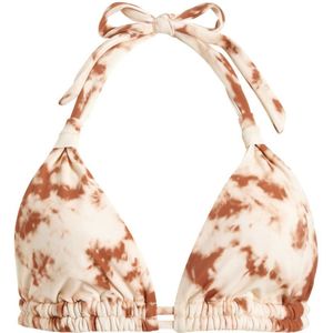 BEACHWAVE voorgevormde tie-dye triangel bikinitop ecru/bruin