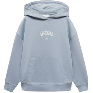 Mango Kids hoodie met backprint grijsblauw