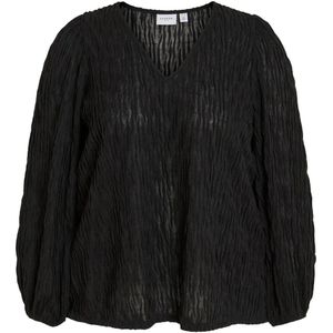 EVOKED VILA gestreepte blouse met ingebreid patroon zwart