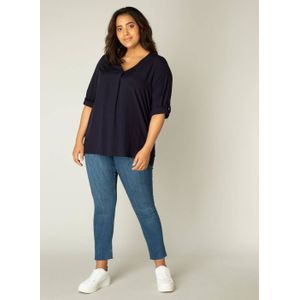 Base Level Curvy blouse donkerblauw