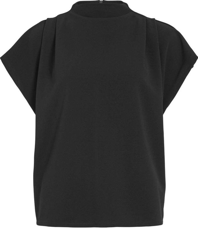 Vila - Vimerlano Funnelneck Top - T-shirt - Zwart - Dames