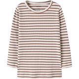 NAME IT MINI gestreepte longsleeve bruin/ecru