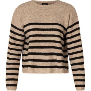 Yest gestreepte gebreide trui beige