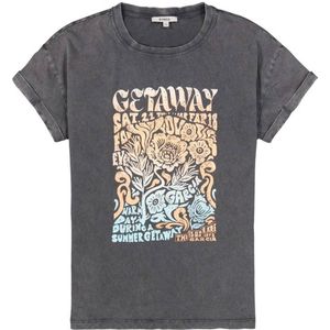 Garcia T-shirt met printopdruk grijs/ multi