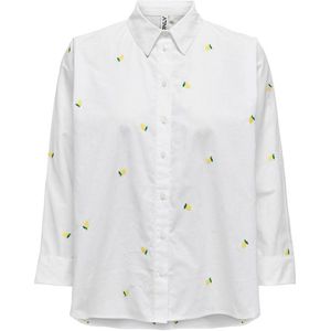 ONLY blouse ONLNEW met ingebreid patroon wit/ geel/ groen