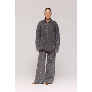 HARPER & YVE - MAYRA - Jeans - Grijs - Wide Leg met Parels