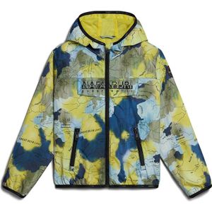 Napapijri zomerjas met camouflageprint donkerblauw/geel/groen