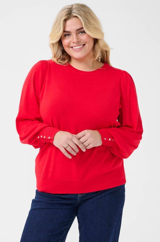 Kaffe Curve pullover rood
