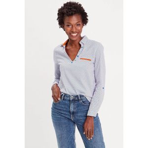 Cache Cache Geweven Blousetop met Grafische Print Blauw/ Roodbruin