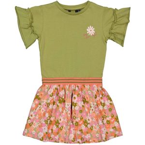 Quapi jurk BEATA groen/oranje/roze