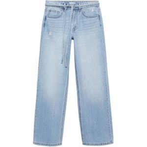 MANGO TEENS wide leg jeans lichtblauw