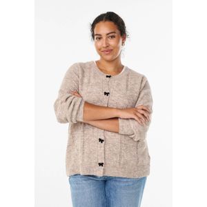 Zizzi gebreid vest beige