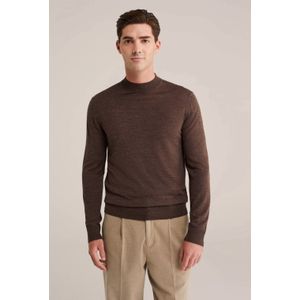WE Fashion - Gebreide Trui - Donkerbruin - Wol