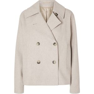 SELECTED FEMME gemêleerde jas met wol beige