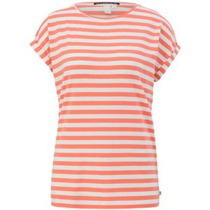 Q/S by s.Oliver gestreepte top zalm/wit