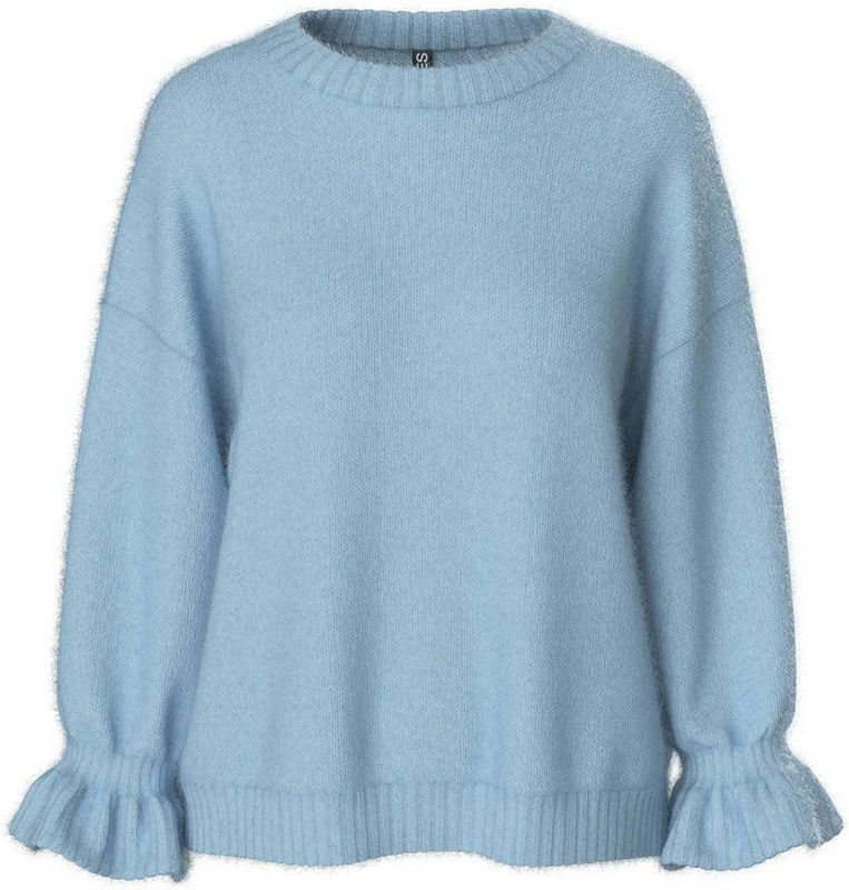 Pcjimma Ls O-Neck Cuff Knit Pwp Bc, Airy Blue., XS