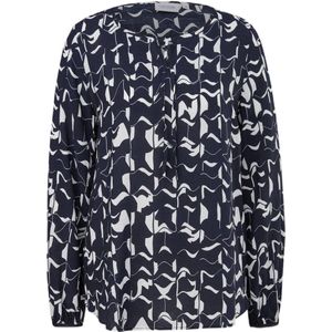 comma casual identity blousetop met all over print zwart/wit