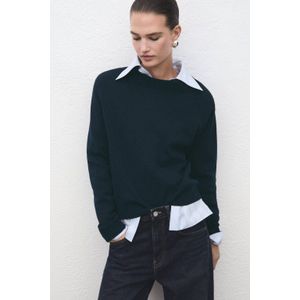 Mango gebreide trui marineblauw