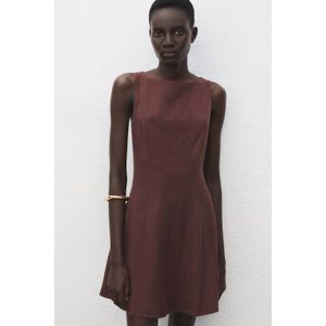 Mango A-lijn jurk bruin