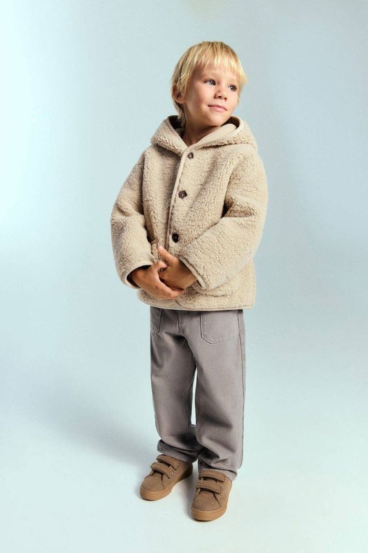 Mango Kids teddy jas beige