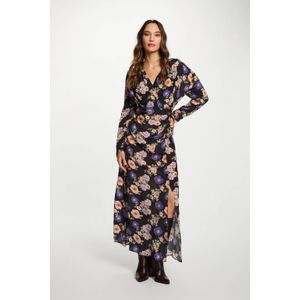 Morgan gebloemde maxi jurk zwart