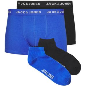 JACK & JONES weekendset 2 boxershorts + 2 paar sokken JACDAVID blauw/zwart