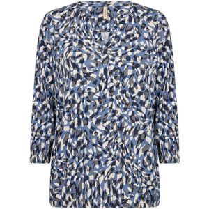 Soyaconcept top FELICITY met all over print blauw