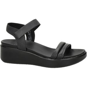 Ecco Flowt Wedge LX leren sandalen zwart