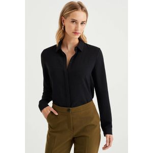 WE Fashion blouse van gerecycled polyester zwart