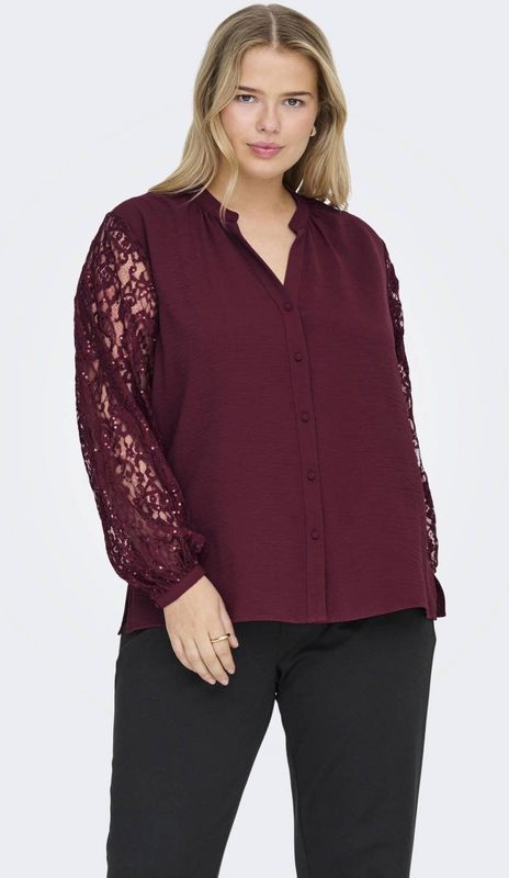 ONLY CARMAKOMA blouse donkerrood