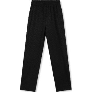 Refined Department high waist wide leg pantalon Nova met ingebreid patroon en textuur zwart