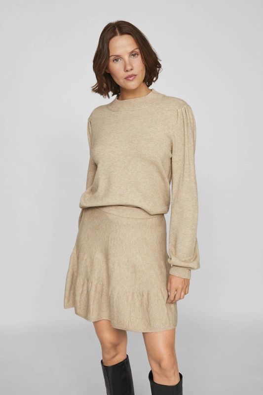 Vila - Ril Balloon - Trui - Met Hoge Hals - Gebreide Top - Lange Mouwen