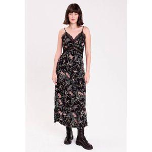 Cache Cache gebloemde midi jurk zwart