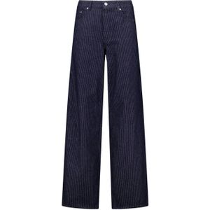 America Today wide leg jeans met krijtstreep dark blue denim