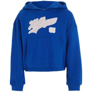 Tommy Hilfiger hoodie met tekst felblauw