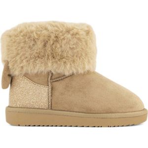 Graceland gevoerde enkelboots met glitters en strikje beige/goud