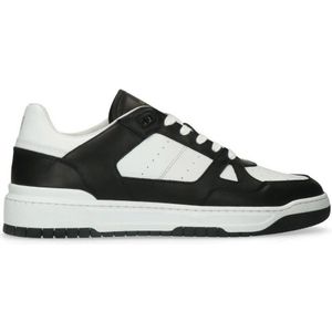 Manfield leren sneakers zwart/wit