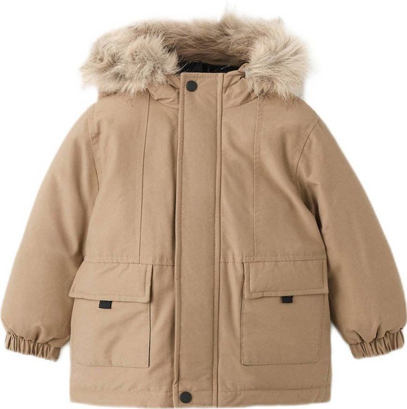 Mango Kids - Jas - Jongens - Met Capuchon - Imitatiebontkraag