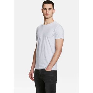 WE Fashion slim fit T-shirt grijs melange