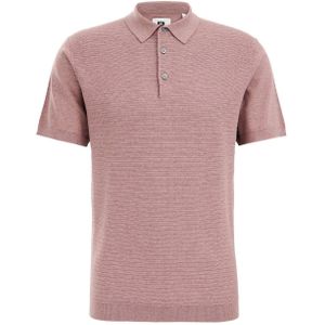 WE Fashion gemêleerde gebreide regular fit polo mauve