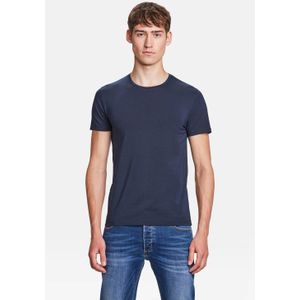 WE Fashion basic slim fit T-shirt marineblauw