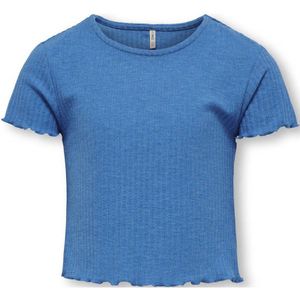 KIDS ONLY ribgebreid T-shirt KOGNELLA middenblauw