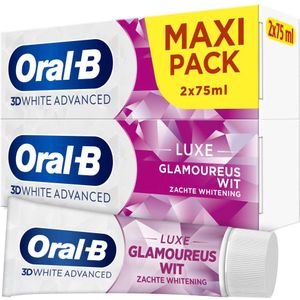 Oral-B 3D White Advanced Luxe - Tandpasta - Wit - 2 x 75 ml