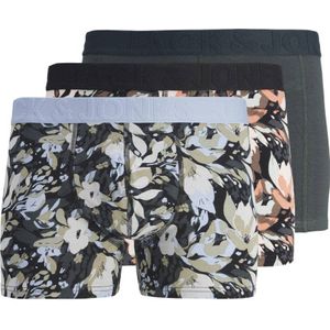 JACK & JONES JUNIOR boxershort JACJONAH FLOWER - set van 3 donkergroen/lichtblauw/zwart