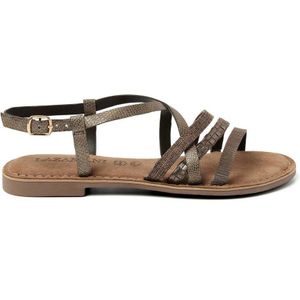 Lazamani leren sandalen bruin